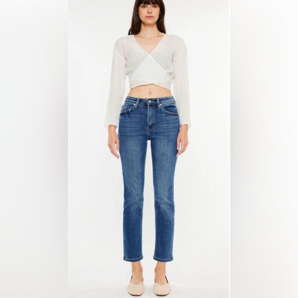 KanCan Women's Slim Straight Leg Jeans - Classic Blue - Picture 13 of 15